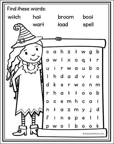 free printable halloween word find