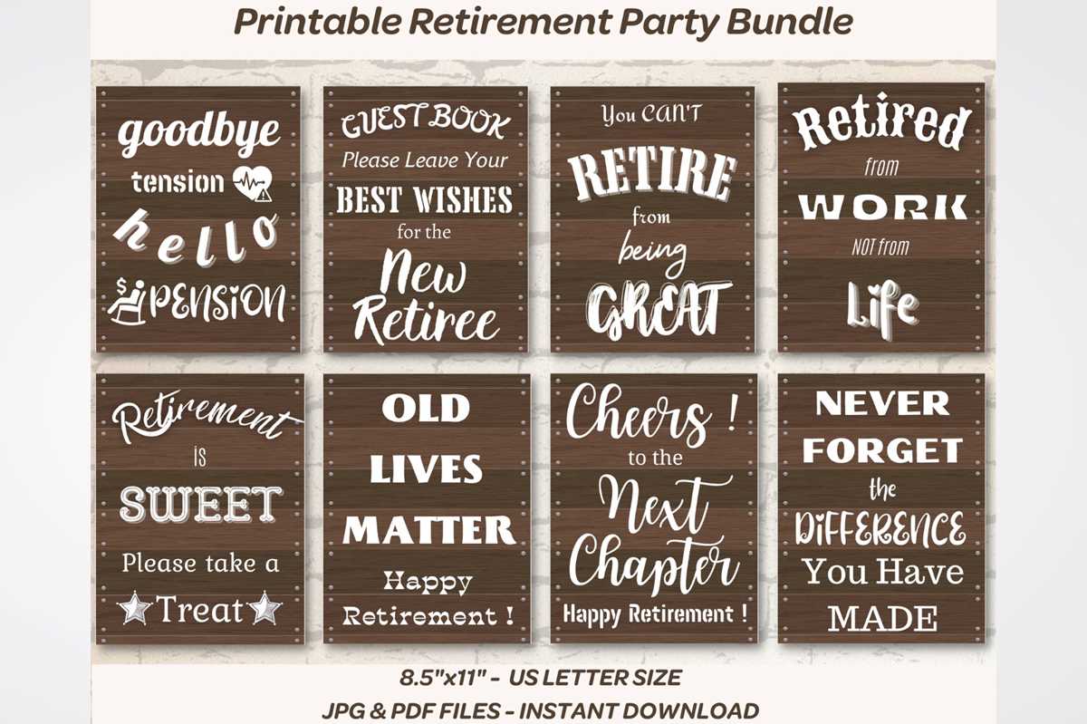 free printable happy retirement signs