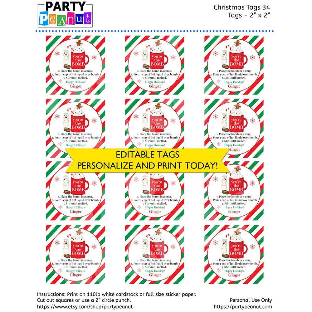 free printable hot chocolate gift tags