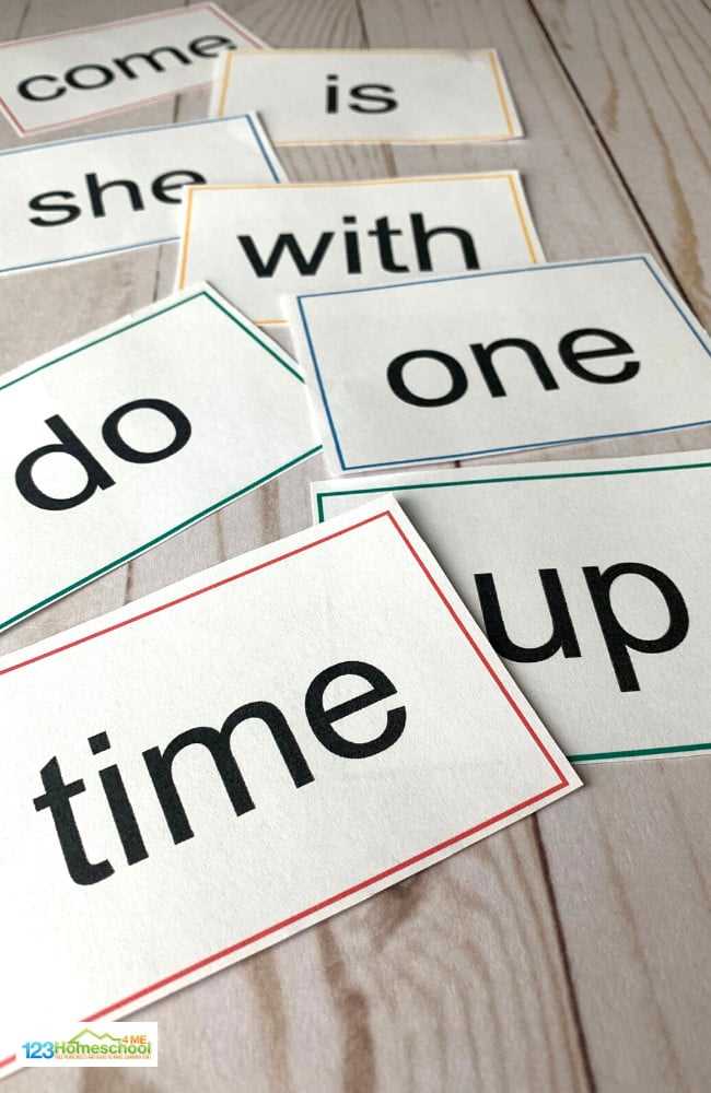 free printable kindergarten sight words flash cards