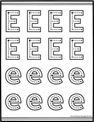 free printable letter e worksheets