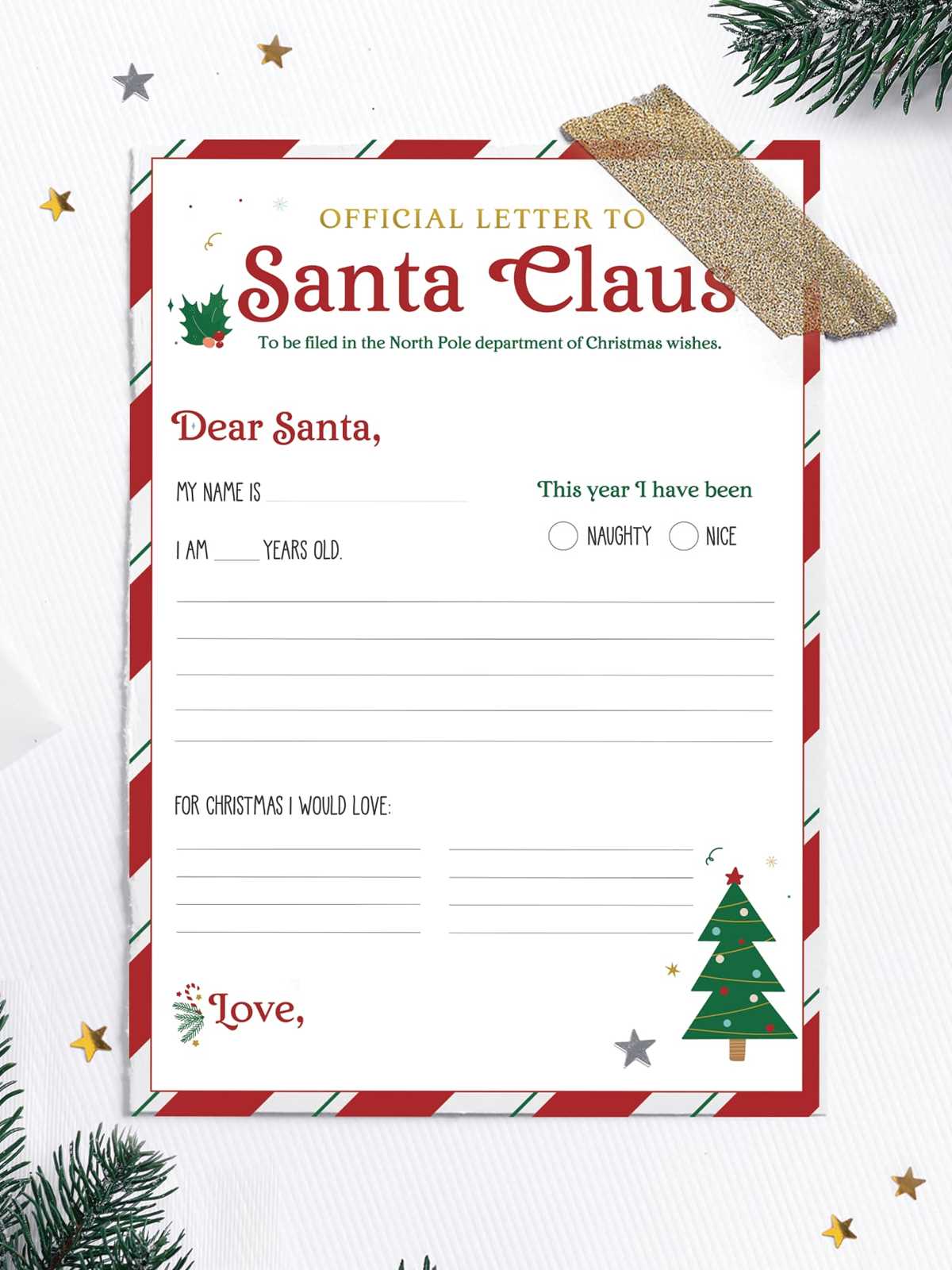 free printable letter to santa template