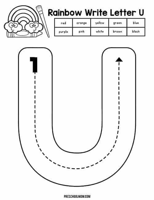 free printable letter u worksheets for preschool