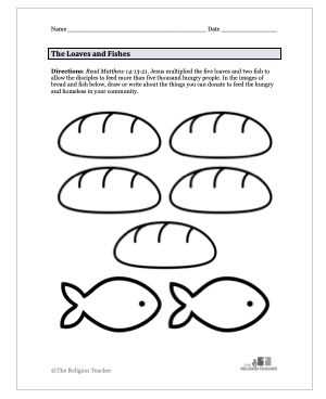 free printable loaves and fishes craft activity free printable loaves and fishes craft activity