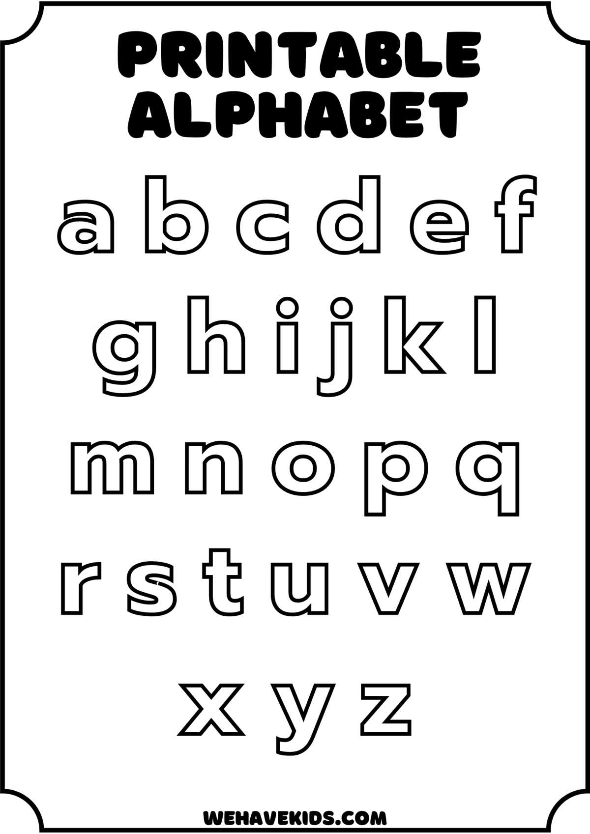 free printable lowercase alphabet letters