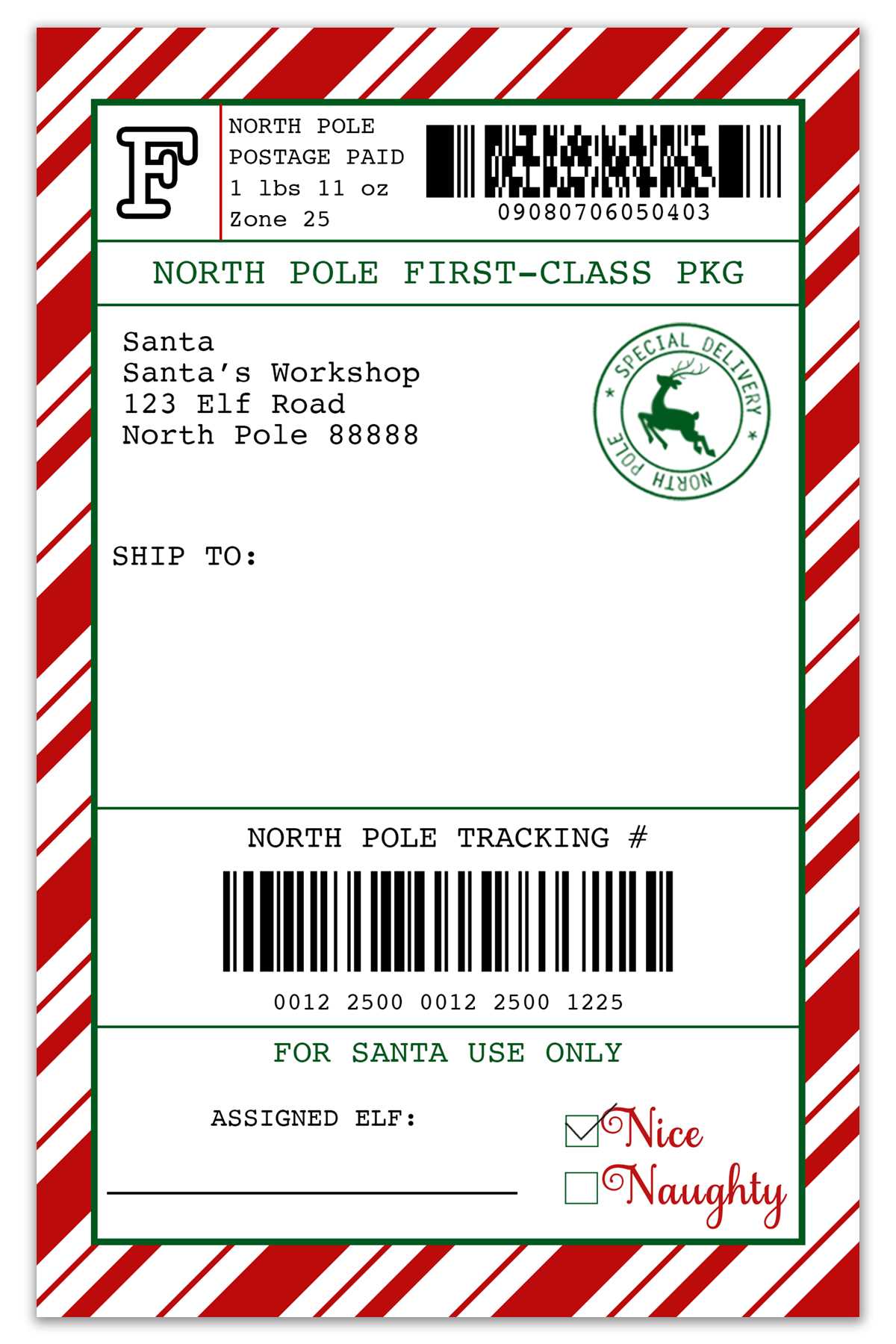 free printable north pole shipping shipping label from santa free printable north pole shipping shipping label from santa