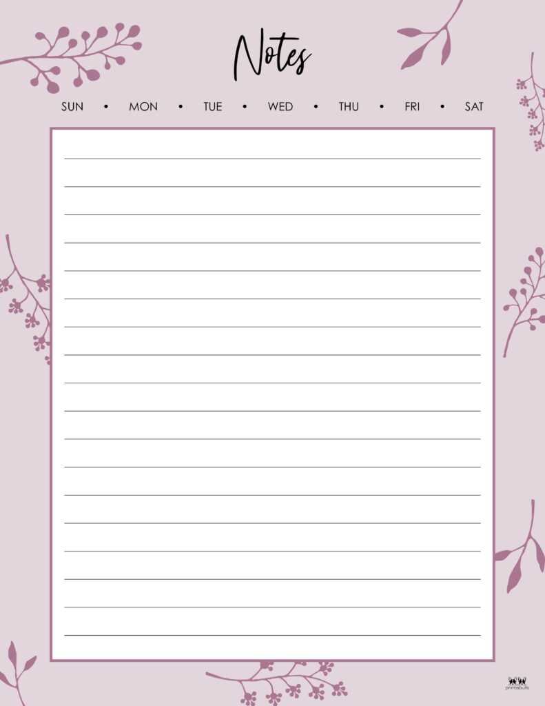 free printable notes page