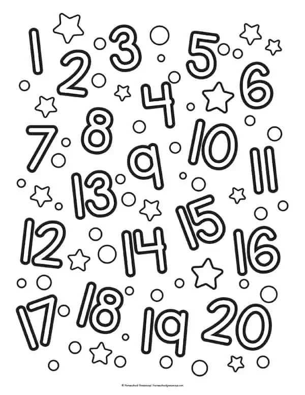 free printable number coloring pages