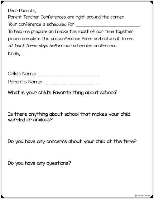 free printable parent teacher conference forms free printable parent teacher conference forms