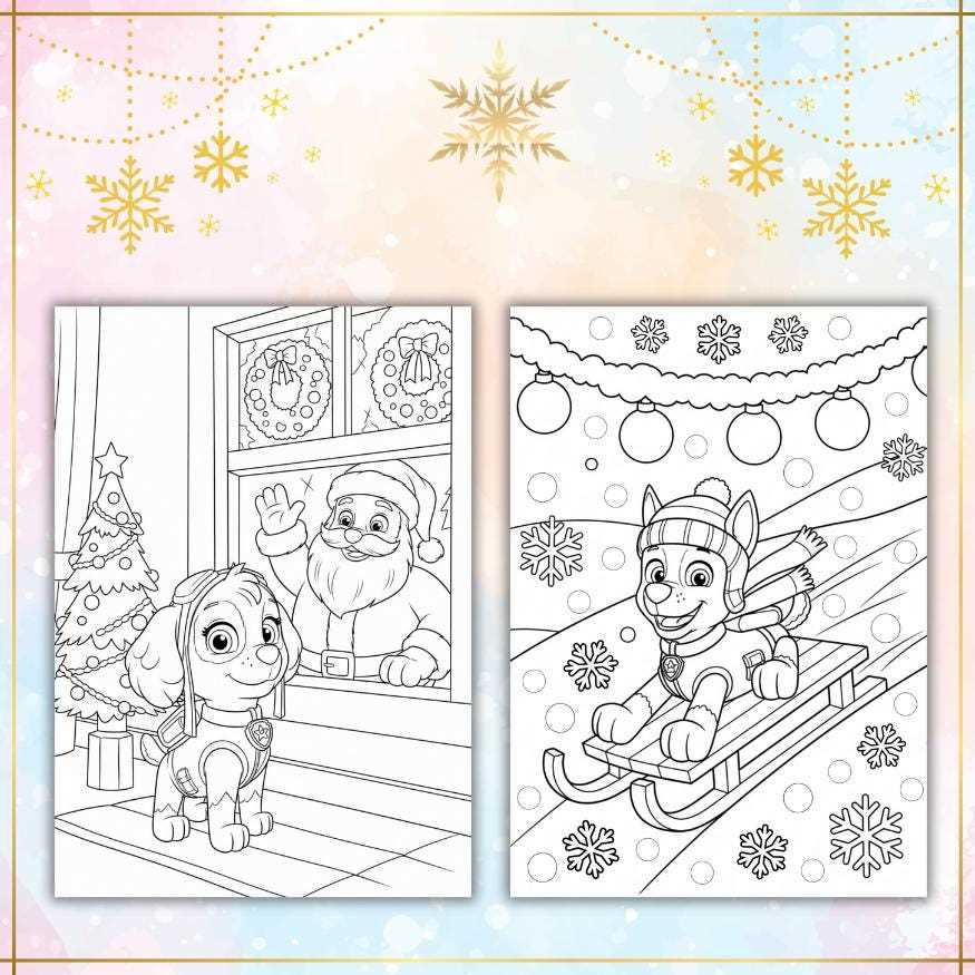 free printable paw patrol christmas coloring pages