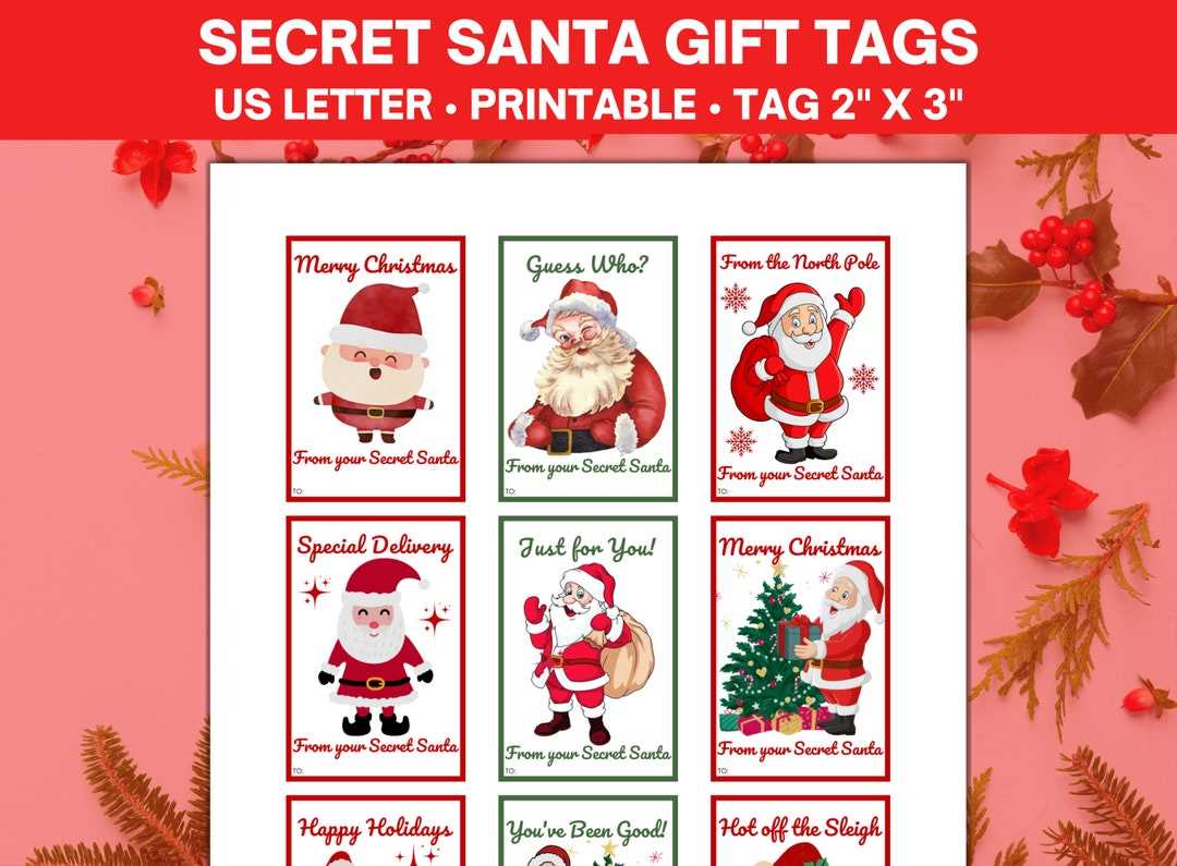 free printable santa tags free printable santa tags