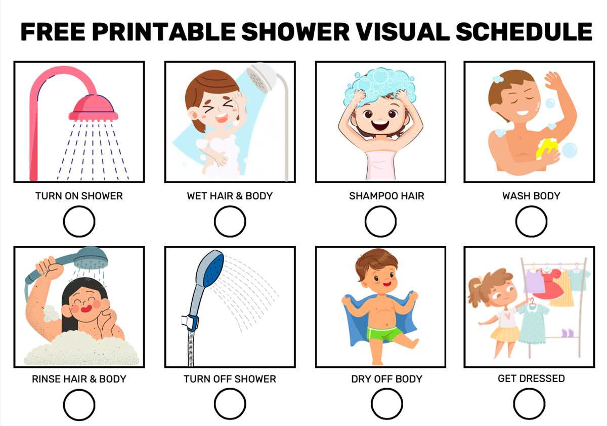 free printable shower visual schedule