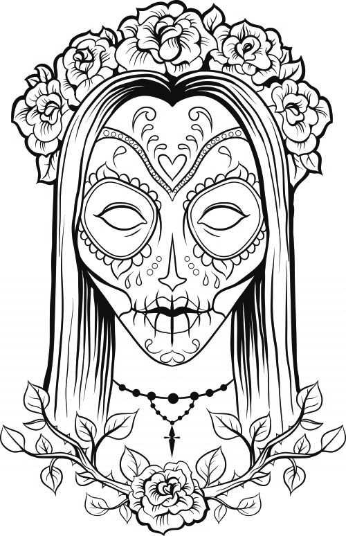 free printable skull coloring pages for adults