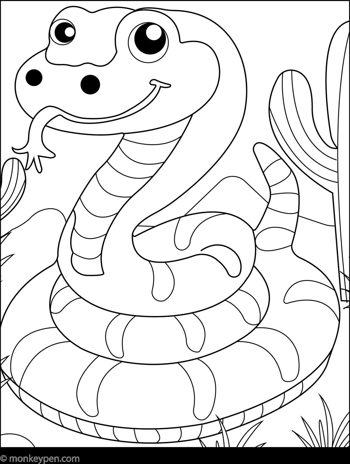 free printable snake coloring page free printable snake coloring page