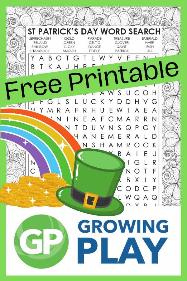 free printable st patricks day word search