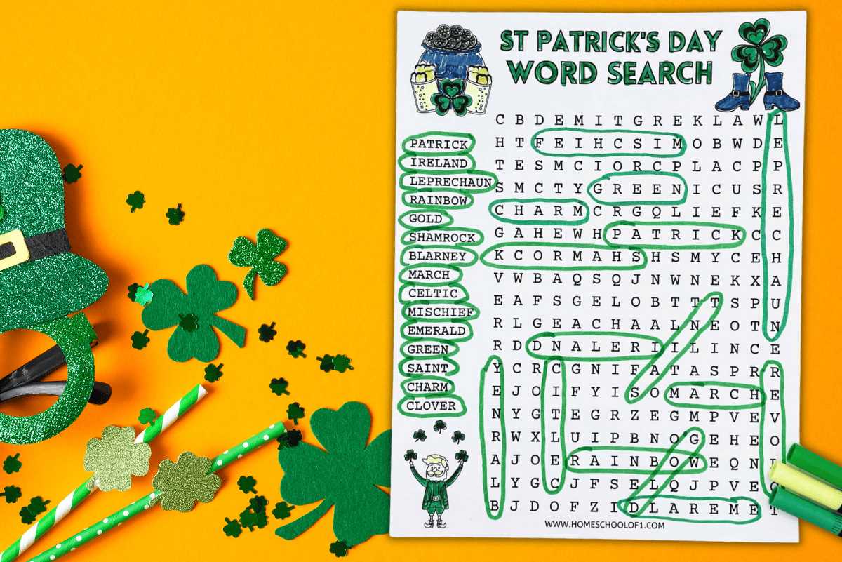 free printable st patricks day word search