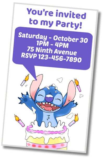 free printable stitch invitation free printable stitch invitation
