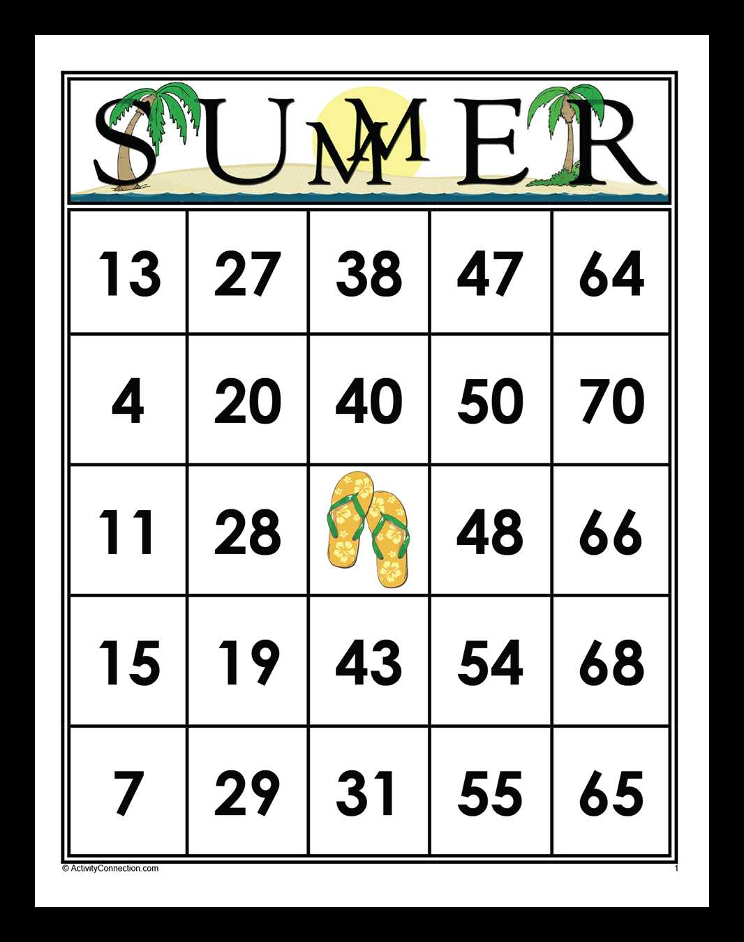 free printable summer bingo cards