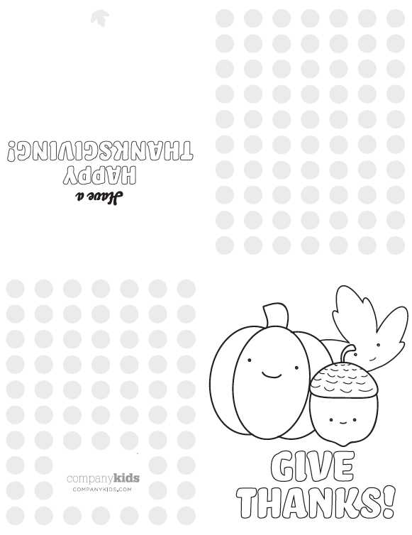 free printable thanksgiving cards to color