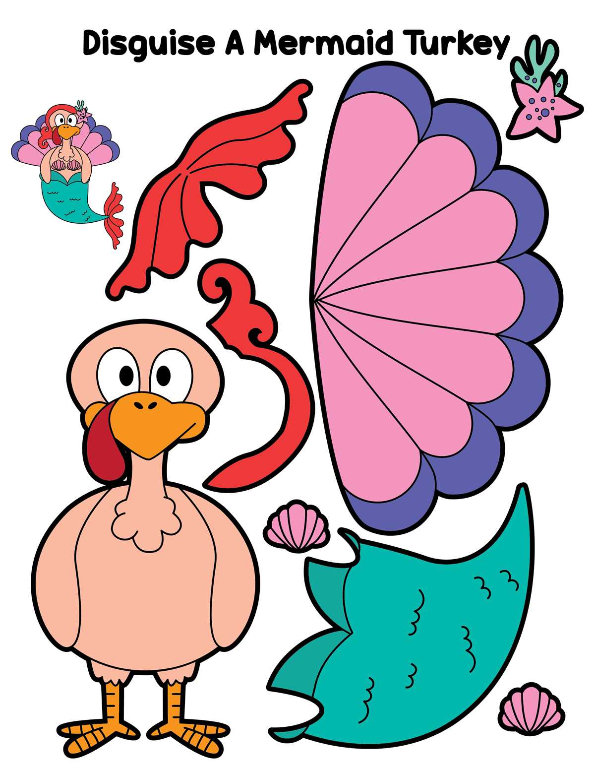 free printable turkey in disguise printable