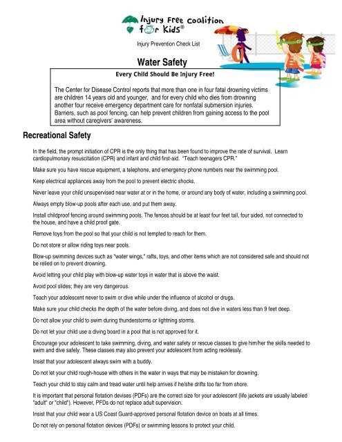 free printable water safety worksheets