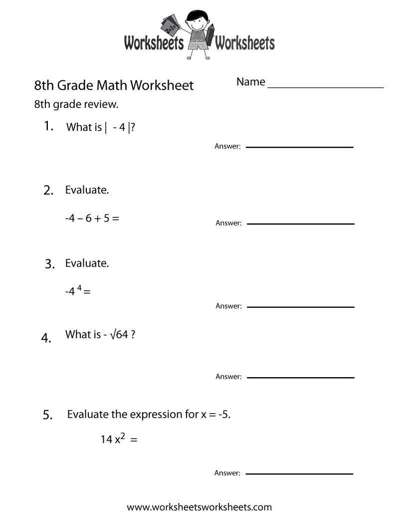 free printable worksheets for 8th graders