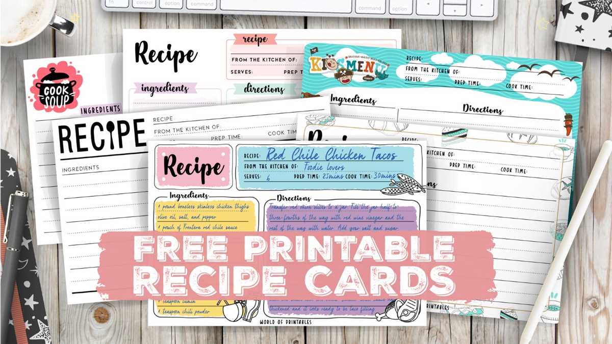 free recipe cards printable
