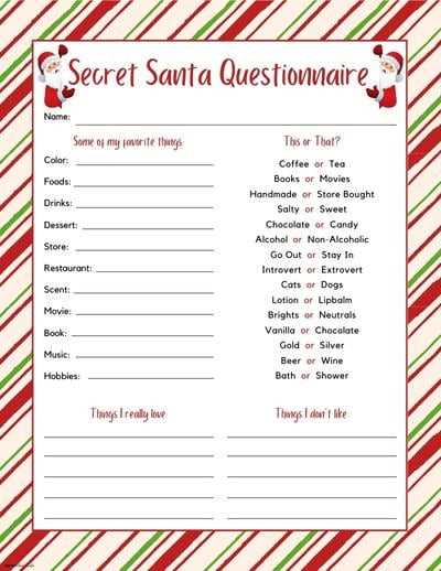free secret santa printables