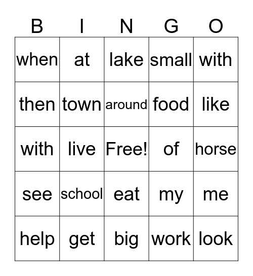 free sight word bingo printable