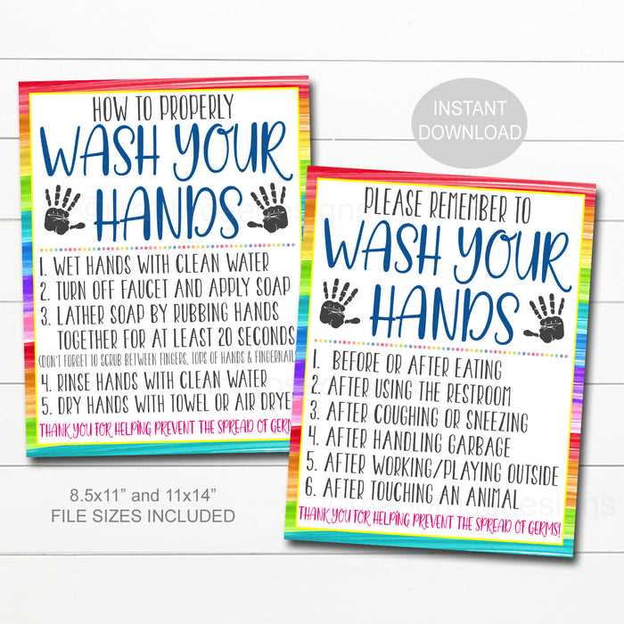 free wash hands sign printable