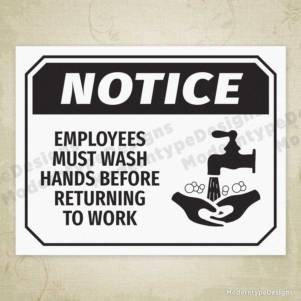 free wash hands sign printable