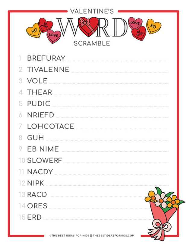 free word scramble printable