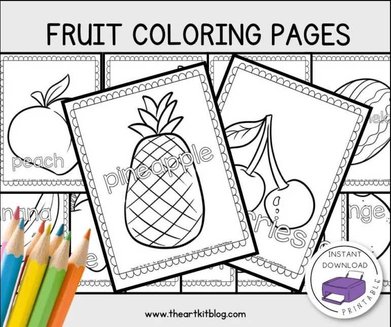 fruits coloring pages printable