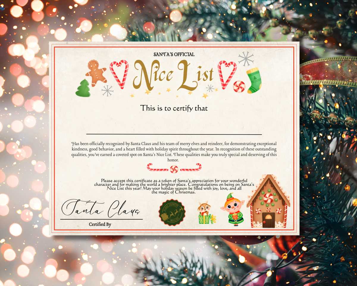 good list santa certificates free printables
