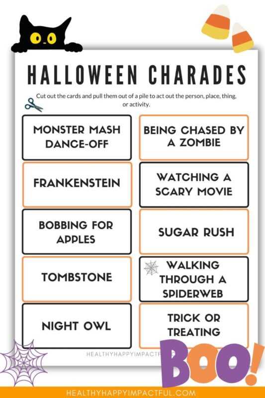 halloween charades printable