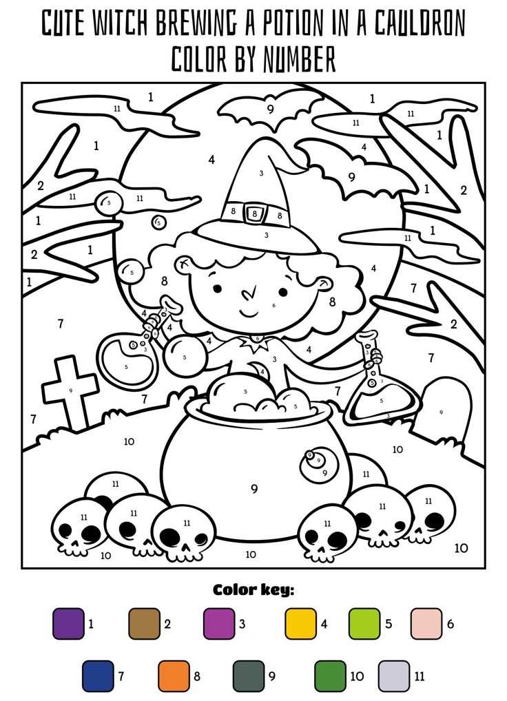 halloween color by number printable