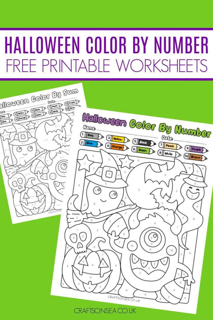 halloween color by number printable