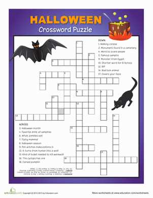 halloween crossword puzzles printable halloween crossword puzzles printable