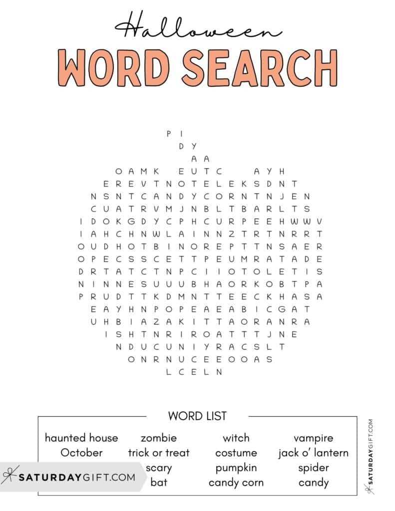 halloween free printable word searches halloween free printable word searches