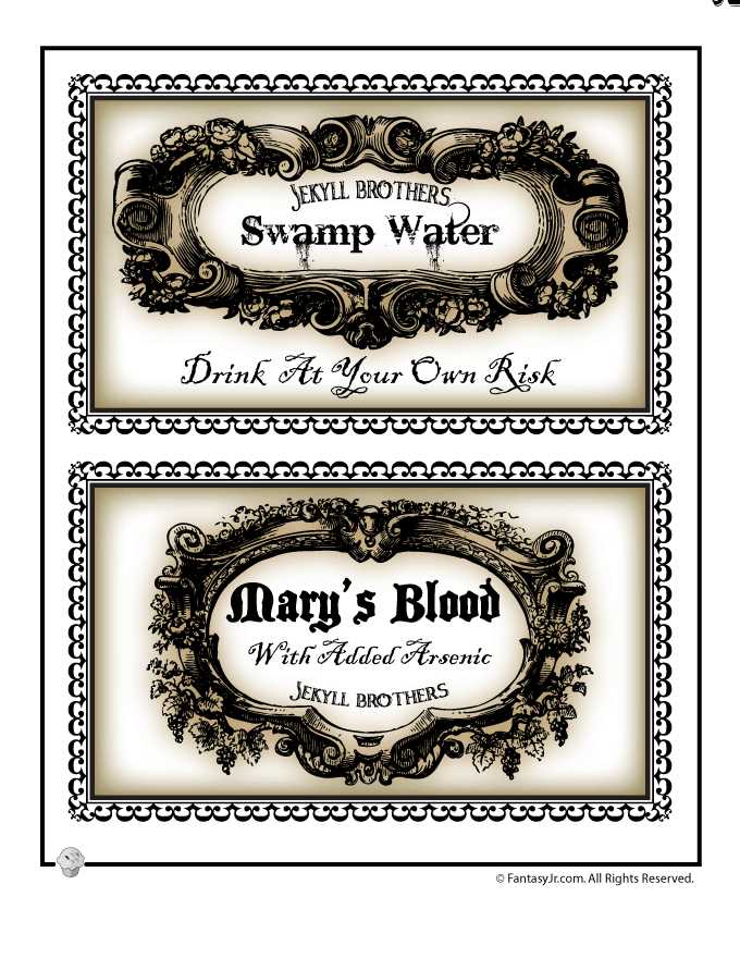 halloween labels for bottles printable free