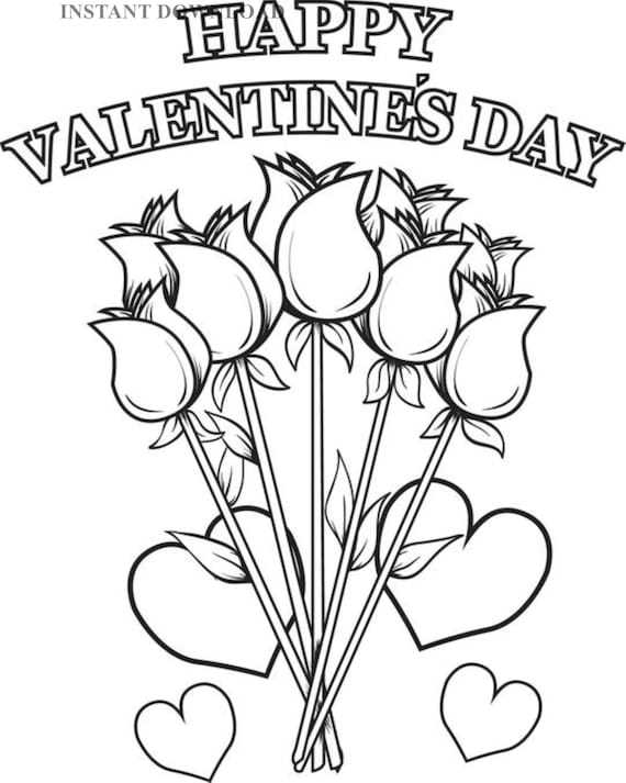 happy valentines day coloring pages free printable