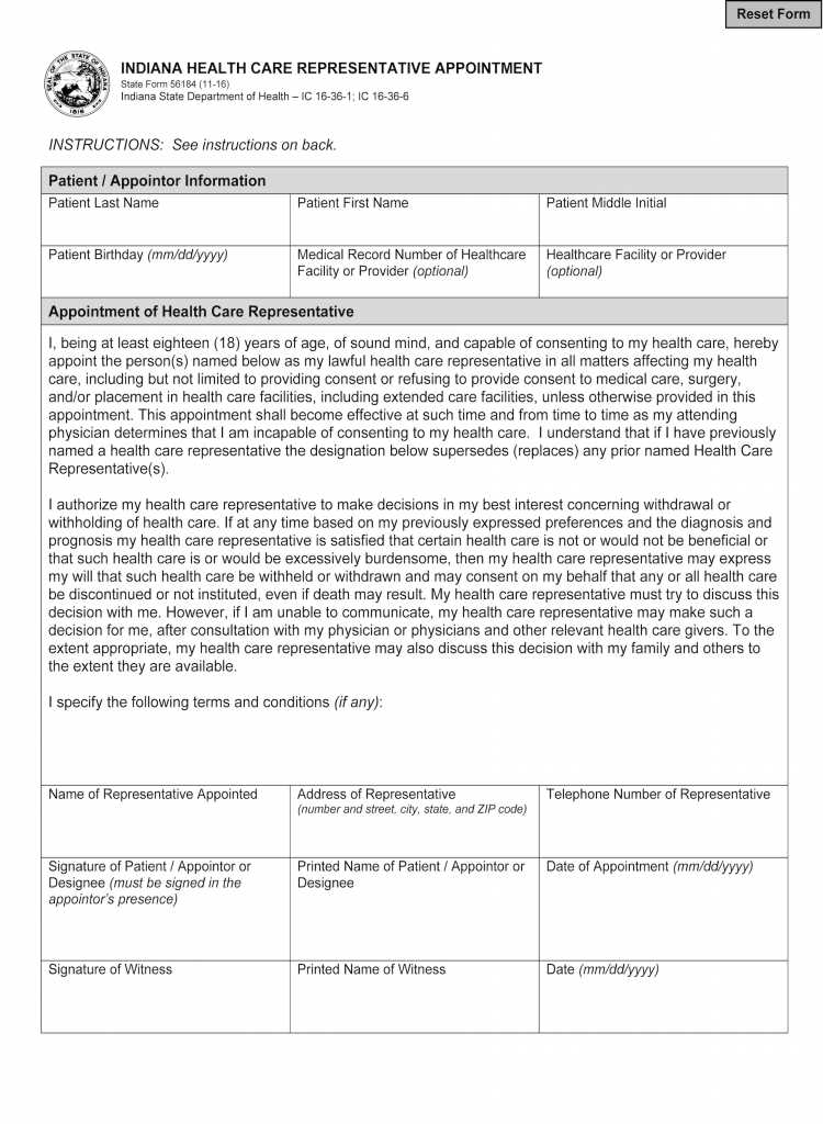 health care proxy form printable