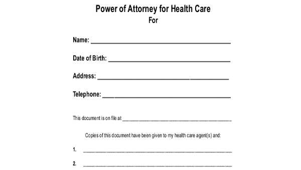 health care proxy form printable