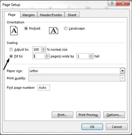 how to set printable area in excel