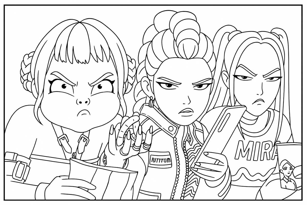 k pop demon hunters free printable coloring pages k pop demon hunters free printable coloring pages
