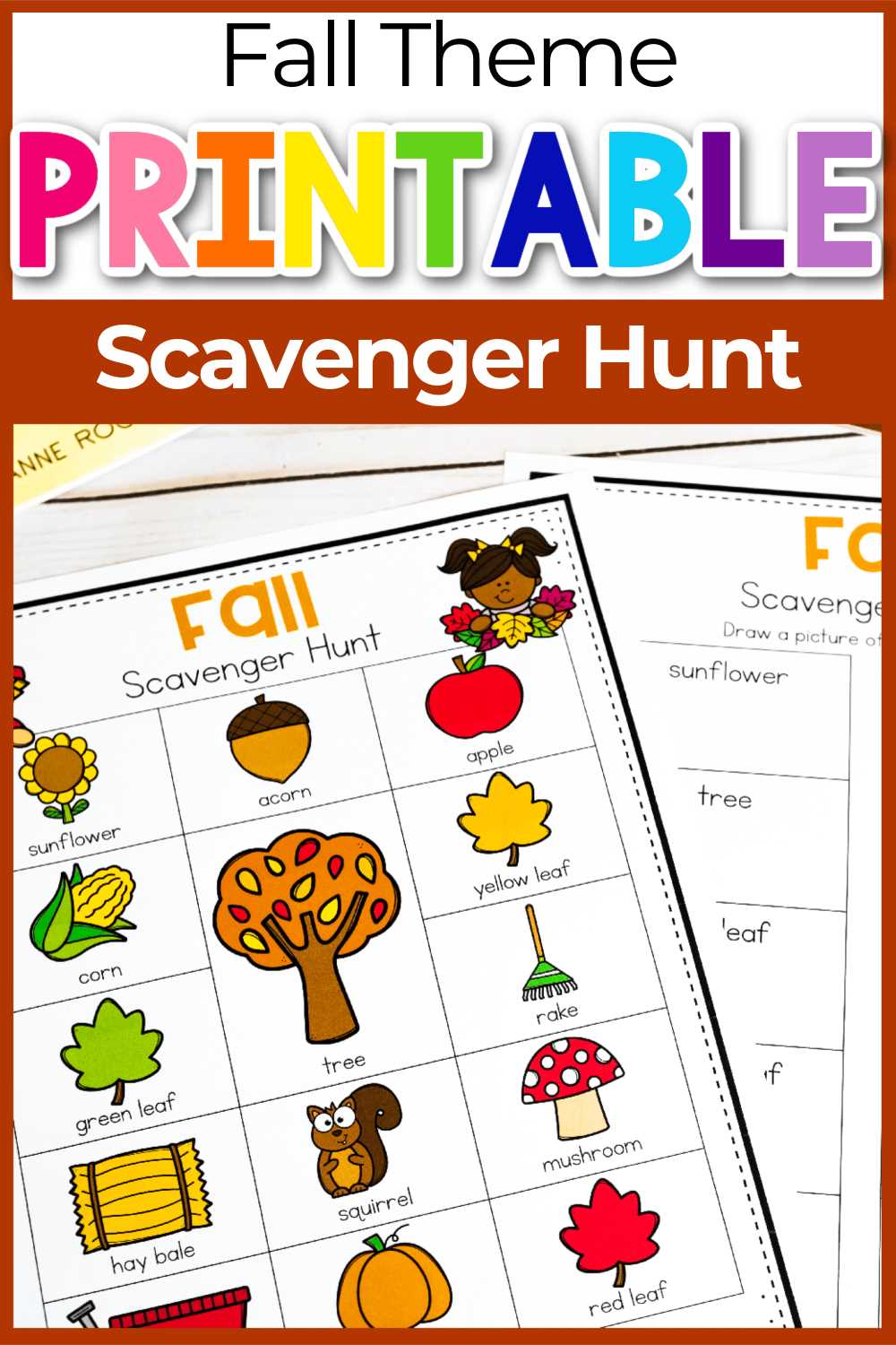leaf scavenger hunt printable
