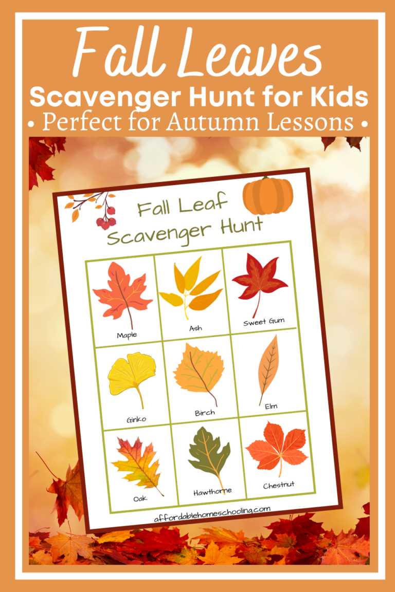 leaf scavenger hunt printable
