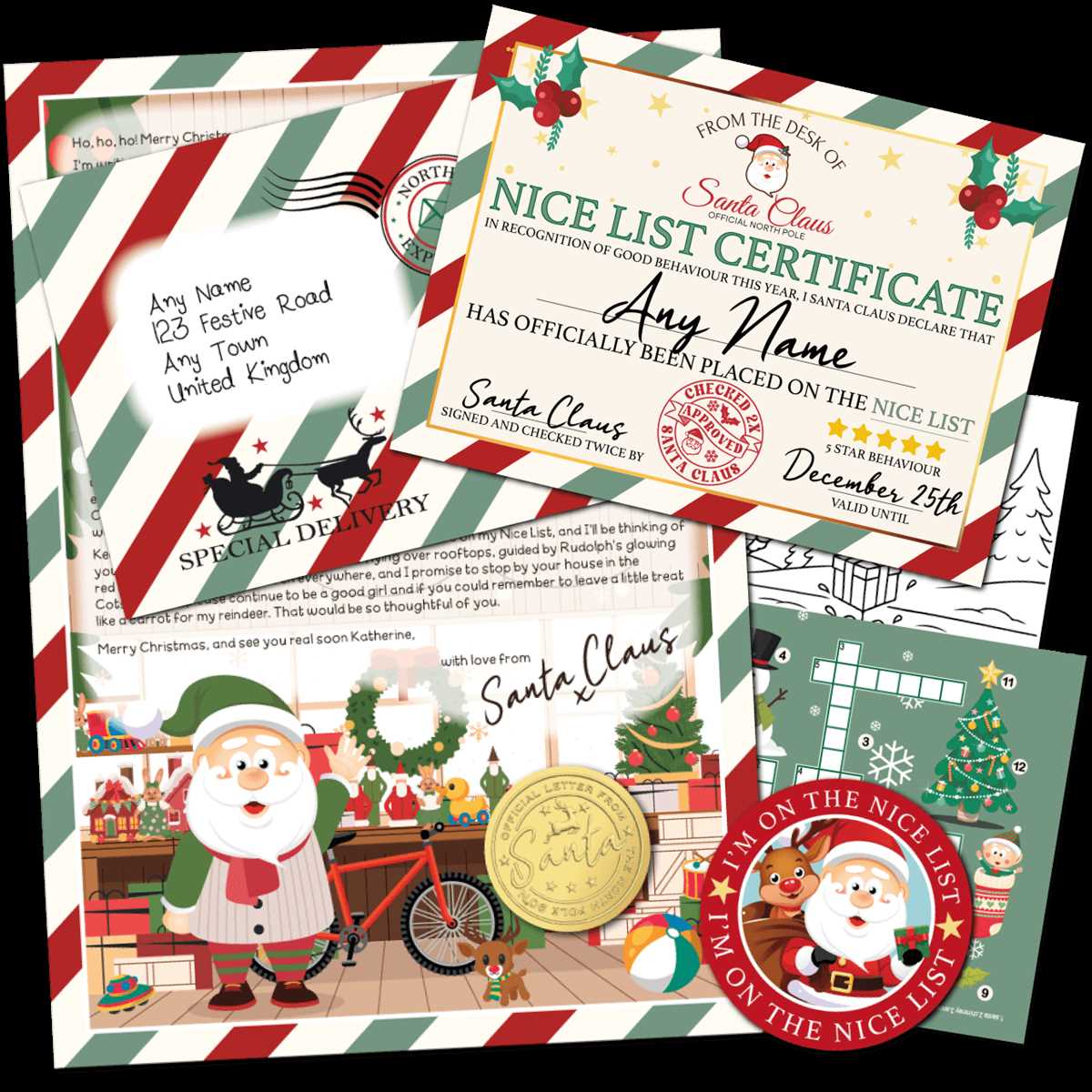 letters from santa claus printable