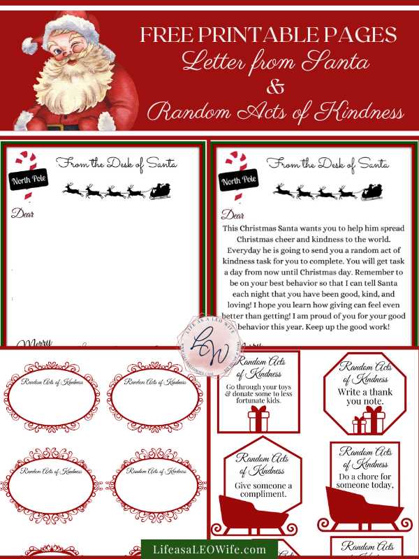 letters from santa claus printable