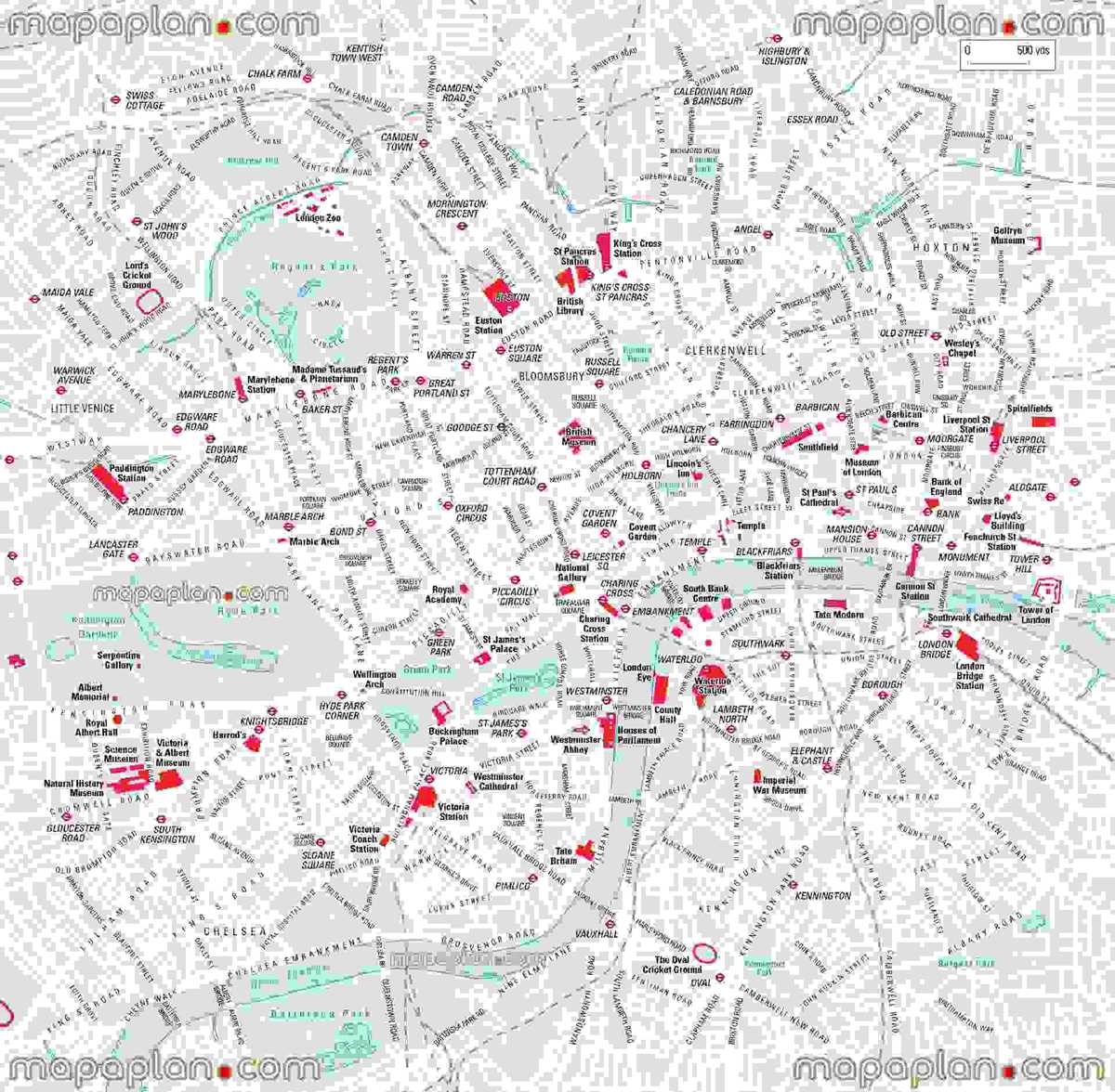 london sightseeing map printable